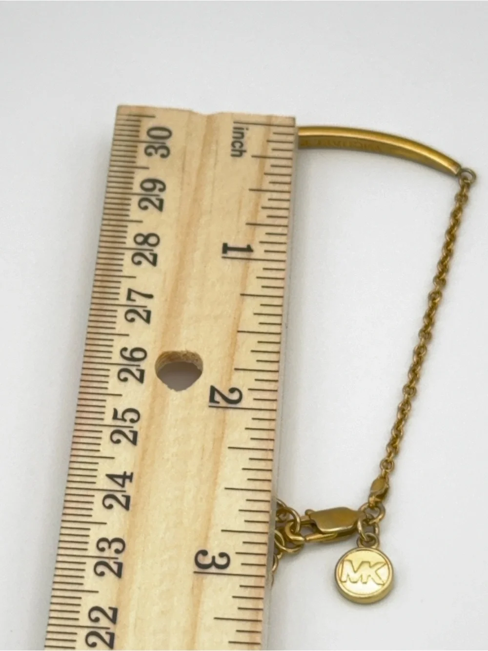 Gold-tone MK Michael Kors pavé curved bar Bracelet
